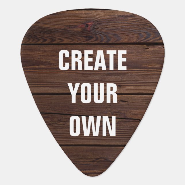 Create Your Own Wooden Floor Look Guitar Pick (Front)
