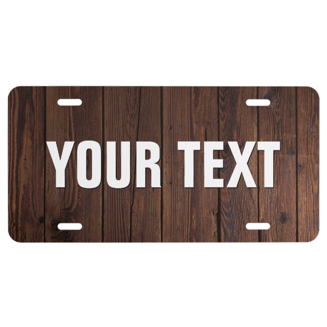 Create Your Own Wooden Floor Look License Plate (Front)