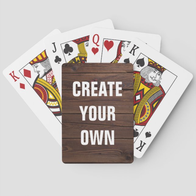 Create Your Own Wooden Floor Look Poker Cards (Back)
