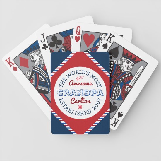 Create Your Own World’s Most Awesome Grandpa Logo Bicycle Playing Cards
