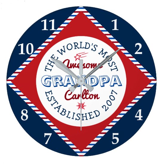 Create Your Own World’s Most Awesome Grandpa Logo Large Clock