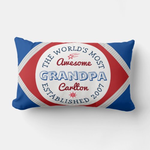 Create Your Own Worlds Most Awesome Grandpa Logo Lumbar Pillow