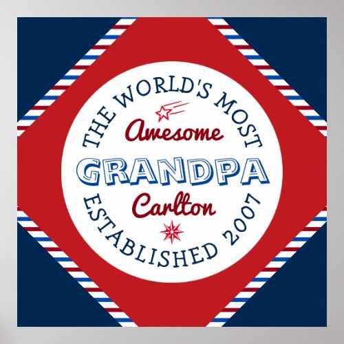 Create Your Own Worlds Most Awesome Grandpa Logo Poster