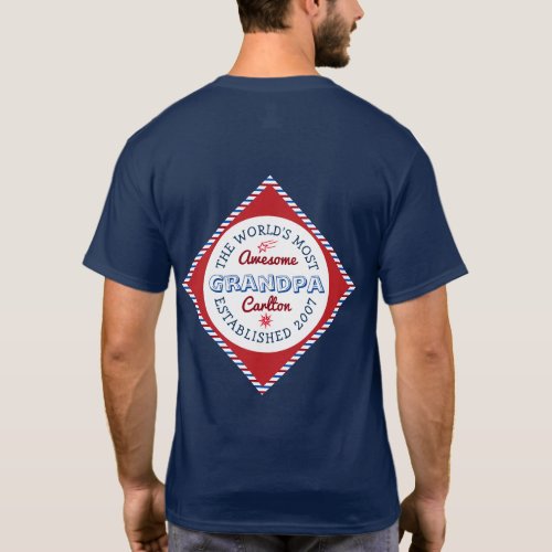 Create Your Own Worldâs Most Awesome Grandpa Logo T_Shirt