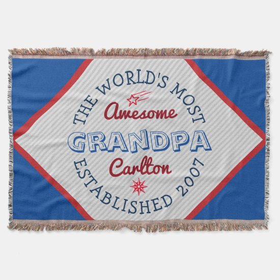 Create Your Own World’s Most Awesome Grandpa Logo Throw