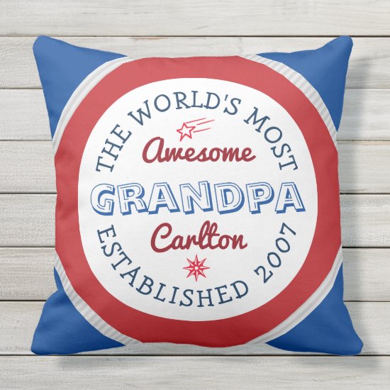 Create Your Own World’s Most Awesome Grandpa Logo Throw Pillow