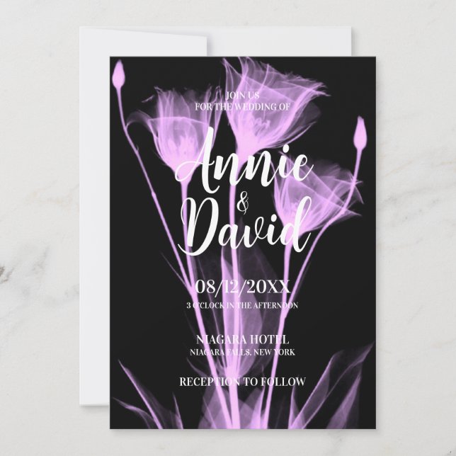 Create Your Own X-Ray Flower Trio Wedding Invitation (Front)