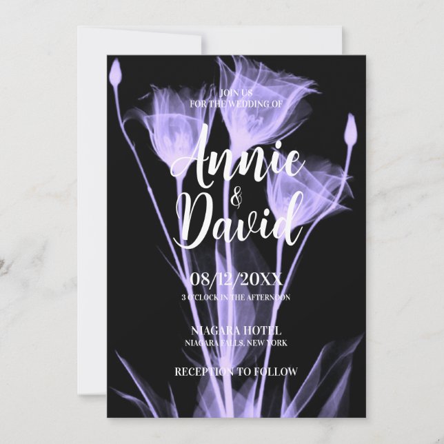 Create Your Own X-Ray Flower Trio Wedding Invitation (Front)