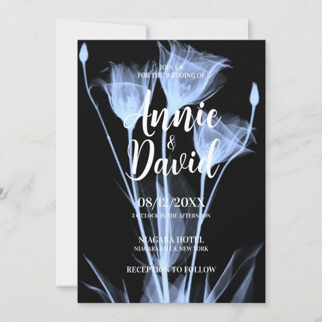 Create Your Own X-Ray Flower Trio Wedding Invitation (Front)