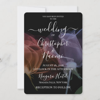Create Your Own X-Ray Flowers on Black Invitation