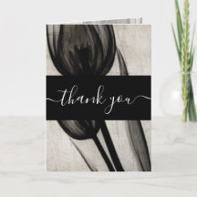 Create Your Own X-Ray Sepia Dark Tulips Thank You