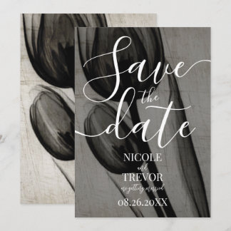 Create Your Own X-Ray Sepia Dark Tulips Wedding Save The Date
