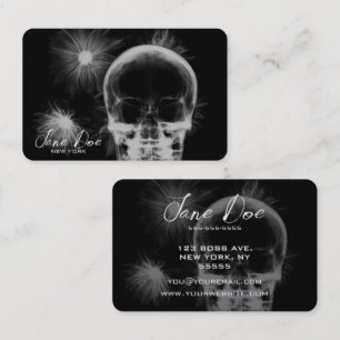 Create Your Own X-Ray Skull & Flowers Business Card