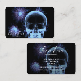 Create Your Own X-Ray Skull & Flowers Business Card