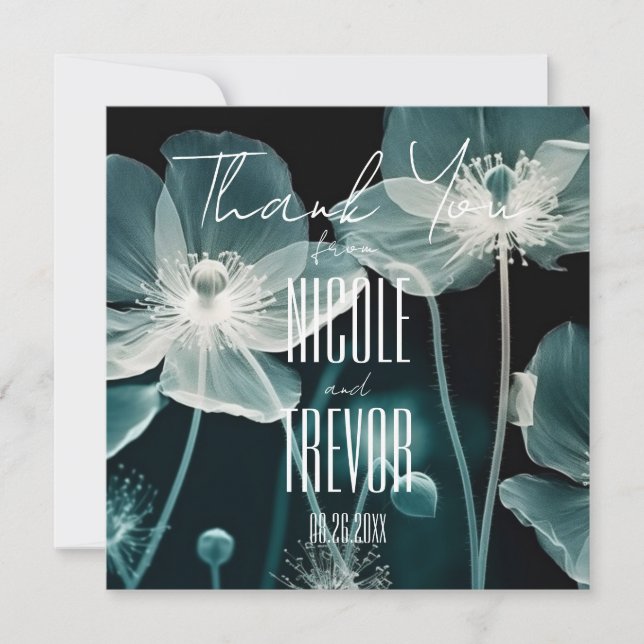 Create Your Own - X-Ray Wedding Flowers Thank You Card (Front)