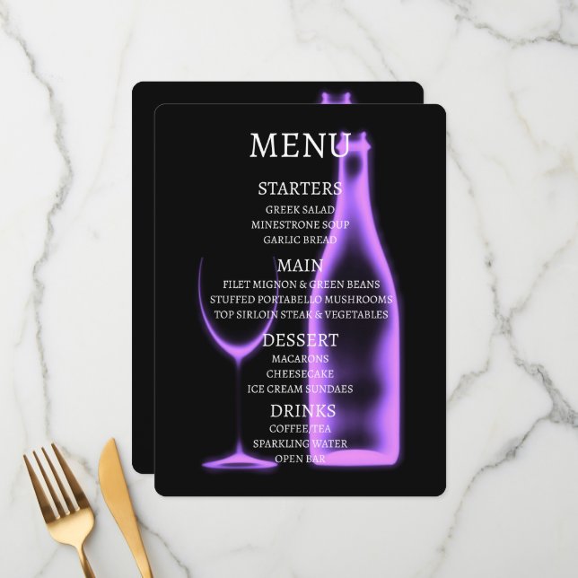 Create Your Own X-Ray Wine Glass & Bottle Menu (Front/Back In Situ)