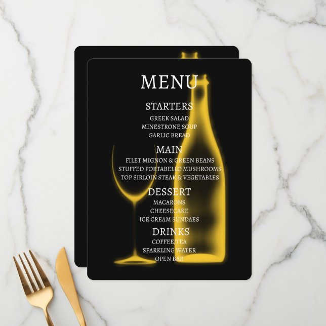 Create Your Own X-Ray Wine Glass & Bottle Menu (Front/Back In Situ)