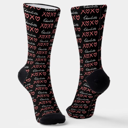 Create Your Own XOXO Name Valentines Day  Socks
