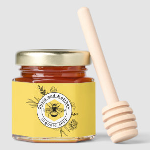 Create Your Own Yellow Bee Honey Logo Label Honey Jar Favors
