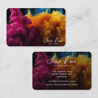 Create Your Own Yellow Color Clouds Business Card