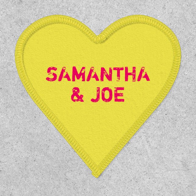 Create Your Own Yellow Conversation Heart Patch (Front)