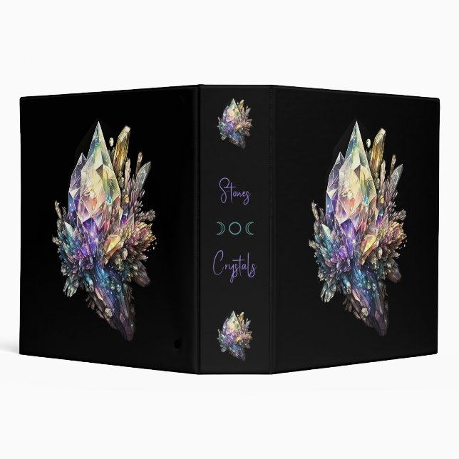 Create Your Own Yellow Crystals 3 Ring Binder (Background)