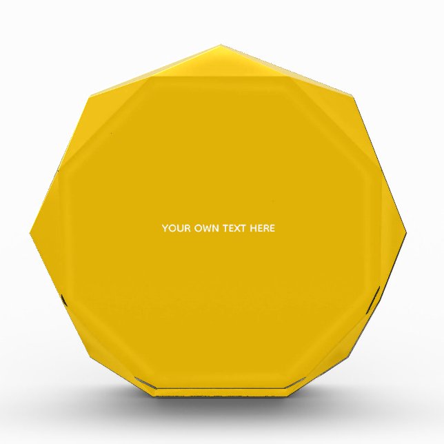 Create Your Own Yellow Custom Design Acrylic Award (Front)