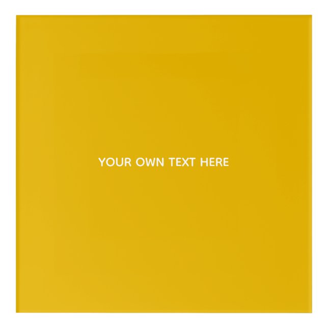 Create Your Own Yellow Custom Design Acrylic Print (Front)