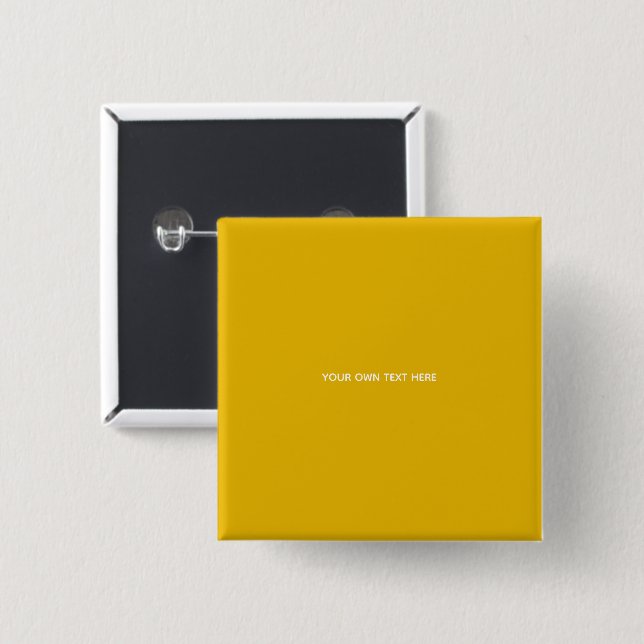 Create Your Own Yellow Custom Design Button (Front & Back)