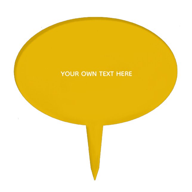 Create Your Own Yellow Custom Design Cake Topper (Front)