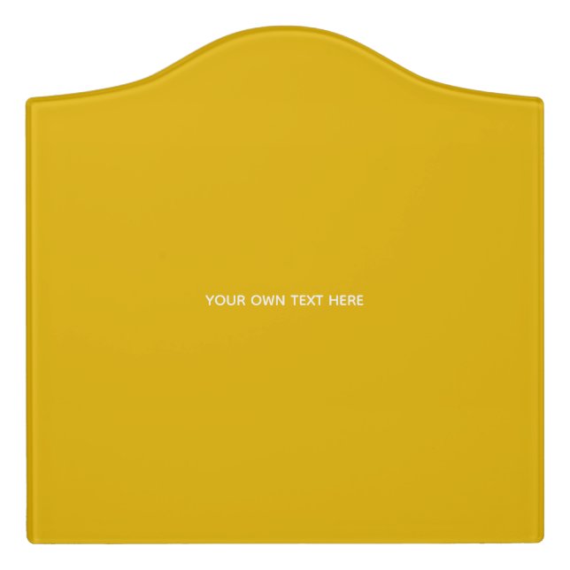 Create Your Own Yellow Custom Design Door Sign (Large Crest Front)
