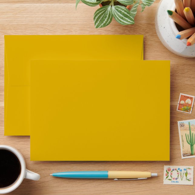 Create Your Own Yellow Custom Design Envelope (Desk)