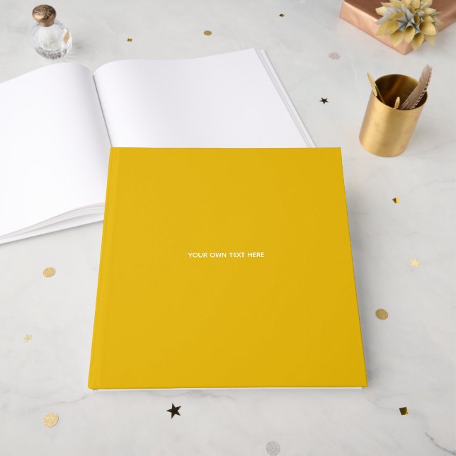 Create Your Own Yellow Custom Design Guest Book (Front Open)