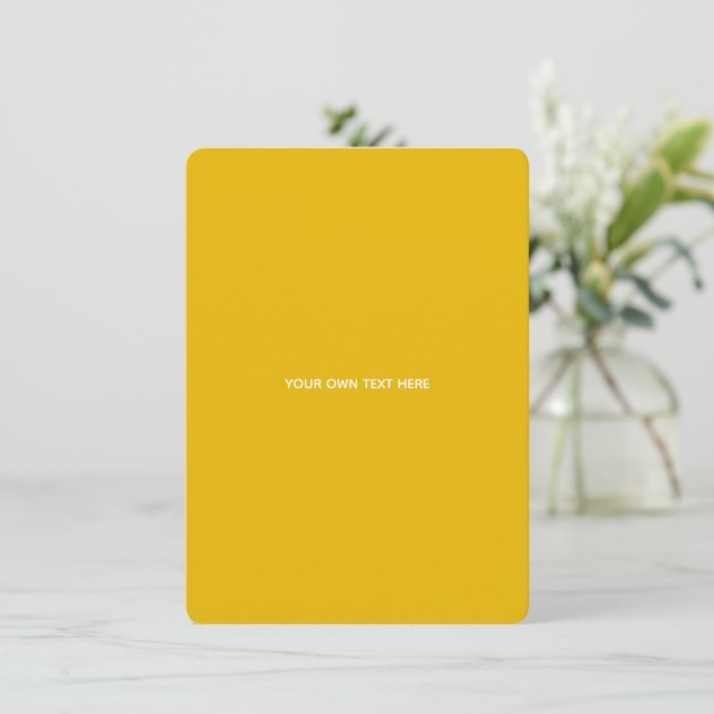 Create Your Own Yellow Custom Design Invitation (Standing Front)