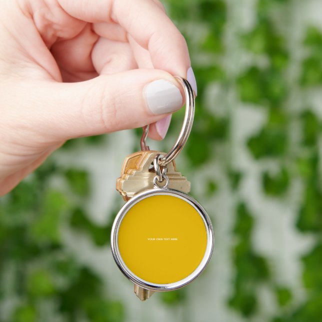 Create Your Own Yellow Custom Design Keychain (Hand)