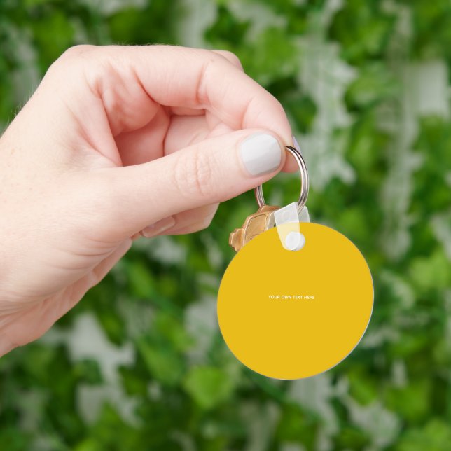 Create Your Own Yellow Custom Design Keychain (Hand)