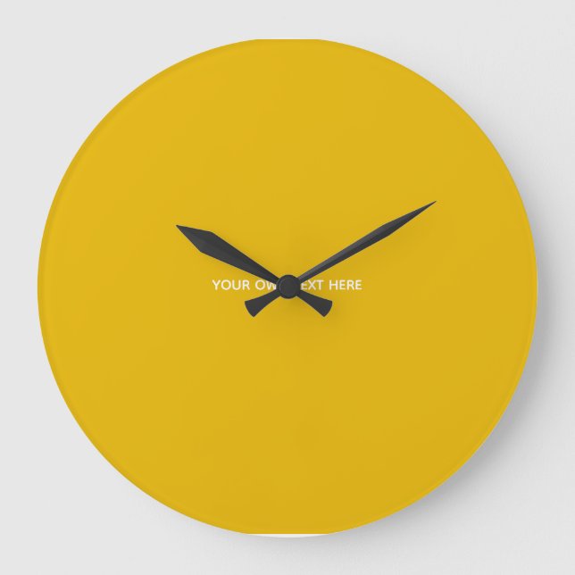 Create Your Own Yellow Custom Design Large Clock (Front)