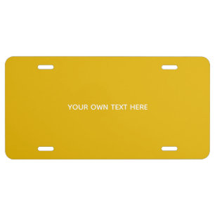 Create Your Own Yellow Custom Design License Plate