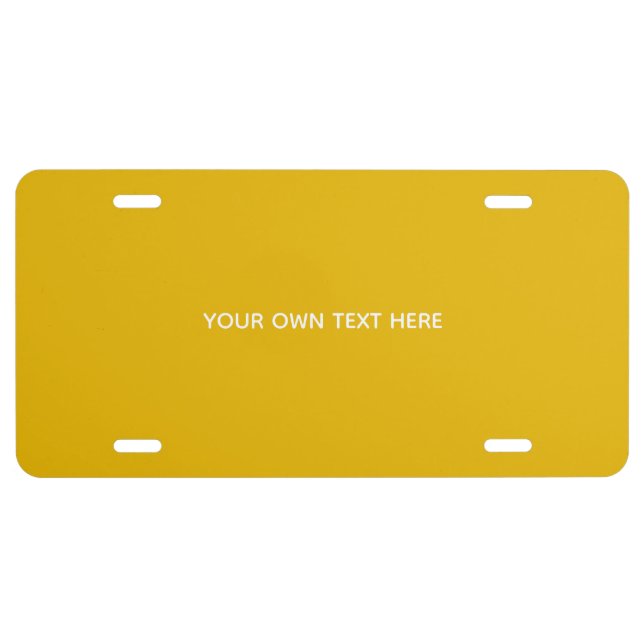 Create Your Own Yellow Custom Design License Plate (Front)