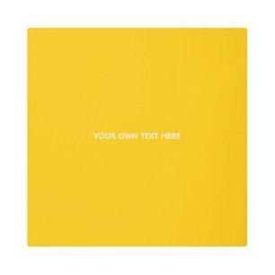 Create Your Own Yellow Custom Design Metal Print