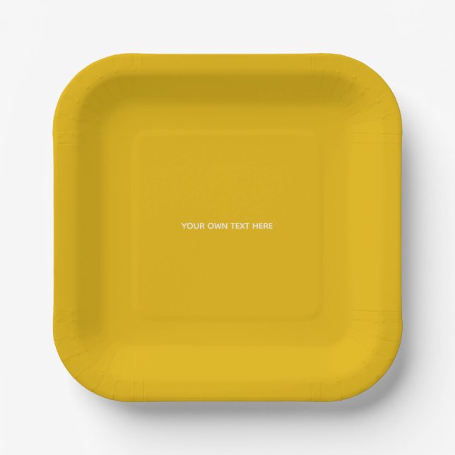 Create Your Own Yellow Custom Design Paper Plates (Front)