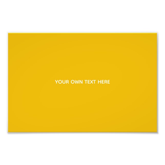 Create Your Own Yellow Custom Design Photo Print (Front)