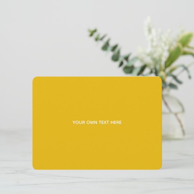 Create Your Own Yellow Custom Design Save The Date (Standing Front)