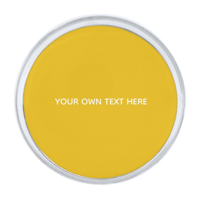 Create Your Own Yellow Custom Design Silver Finish Lapel Pin (Front)