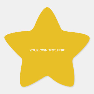 Create Your Own Yellow Custom Design Star Sticker