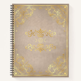 Create Your Own Yellow Gold Gilded Beige Notebook