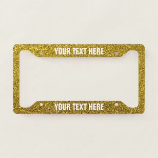 Create Your Own Yellow Gold Glitter License Plate Frame