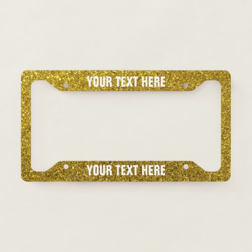 Create Your Own Yellow Gold Glitter License Plate Frame