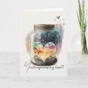 Create Your Own Yellow Magical Heart Love Holiday Card