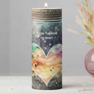 Create Your Own Yellow Magical Heart Love Pillar Candle